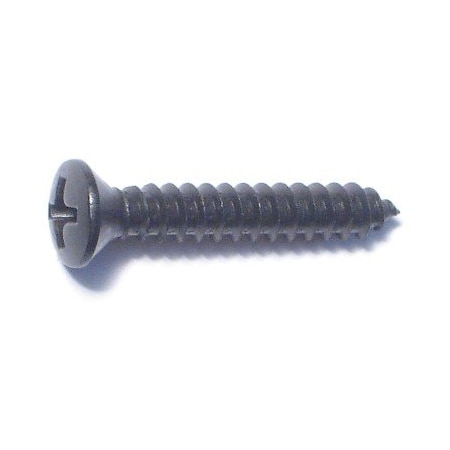 Midwest Fastener Sheet Metal Screw, #8 x 1 in, Black Steel Oval Head Phillips Drive, 20 PK 79486